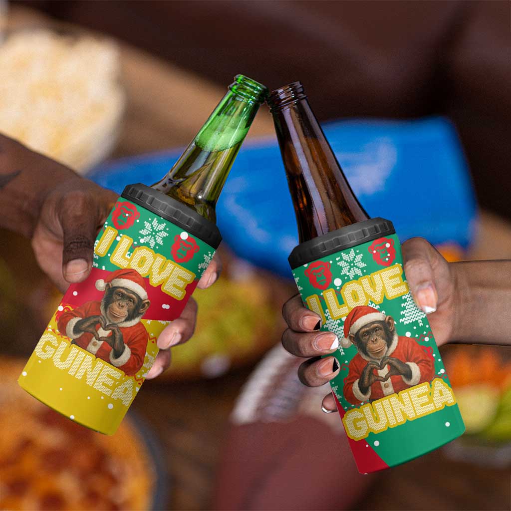 Guinea Christmas 4 in 1 Can Cooler Tumbler Santa Chimpanzee Heart Hands and Snowflake - African Pride