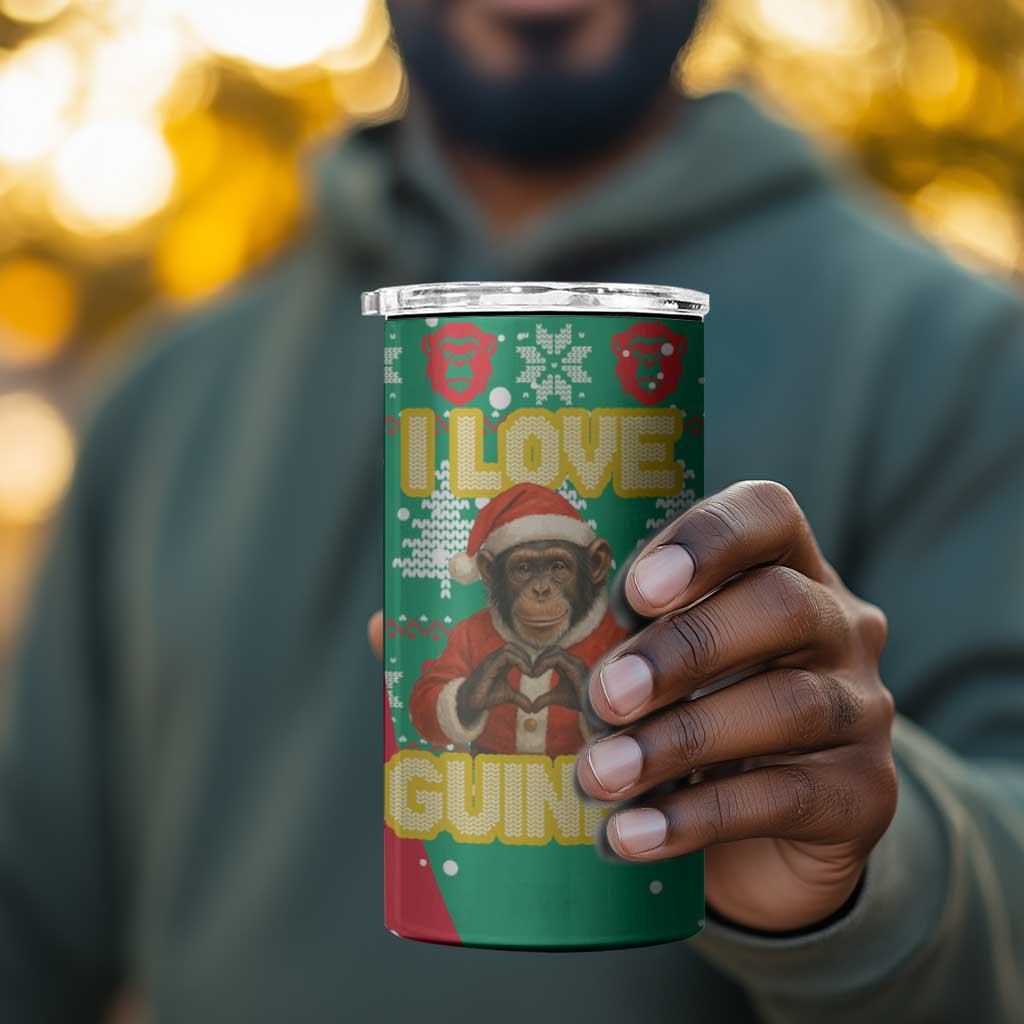 Guinea Christmas 4 in 1 Can Cooler Tumbler Santa Chimpanzee Heart Hands and Snowflake - African Pride