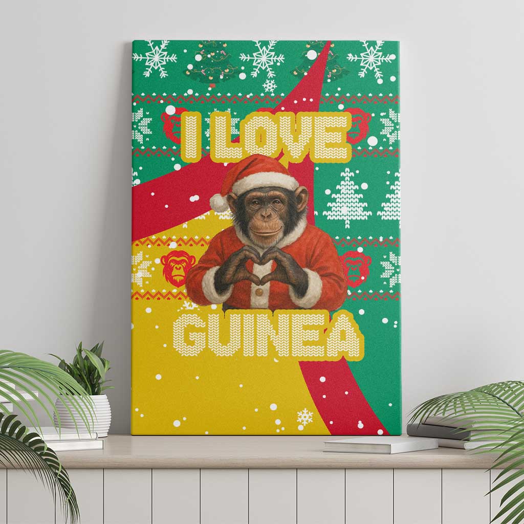 Guinea Christmas Canvas Wall Art Santa Chimpanzee Heart Hands and Snowflake - African Pride