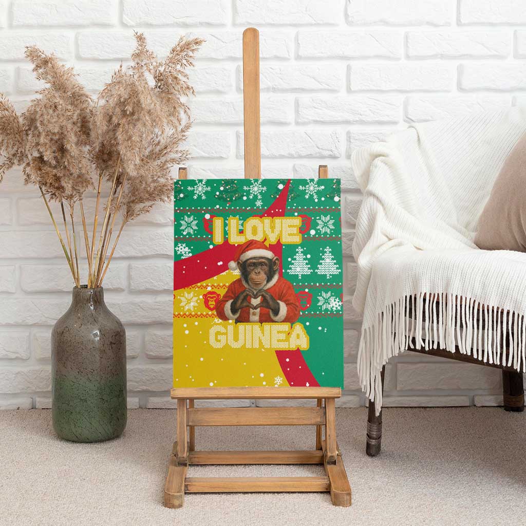 Guinea Christmas Canvas Wall Art Santa Chimpanzee Heart Hands and Snowflake - African Pride
