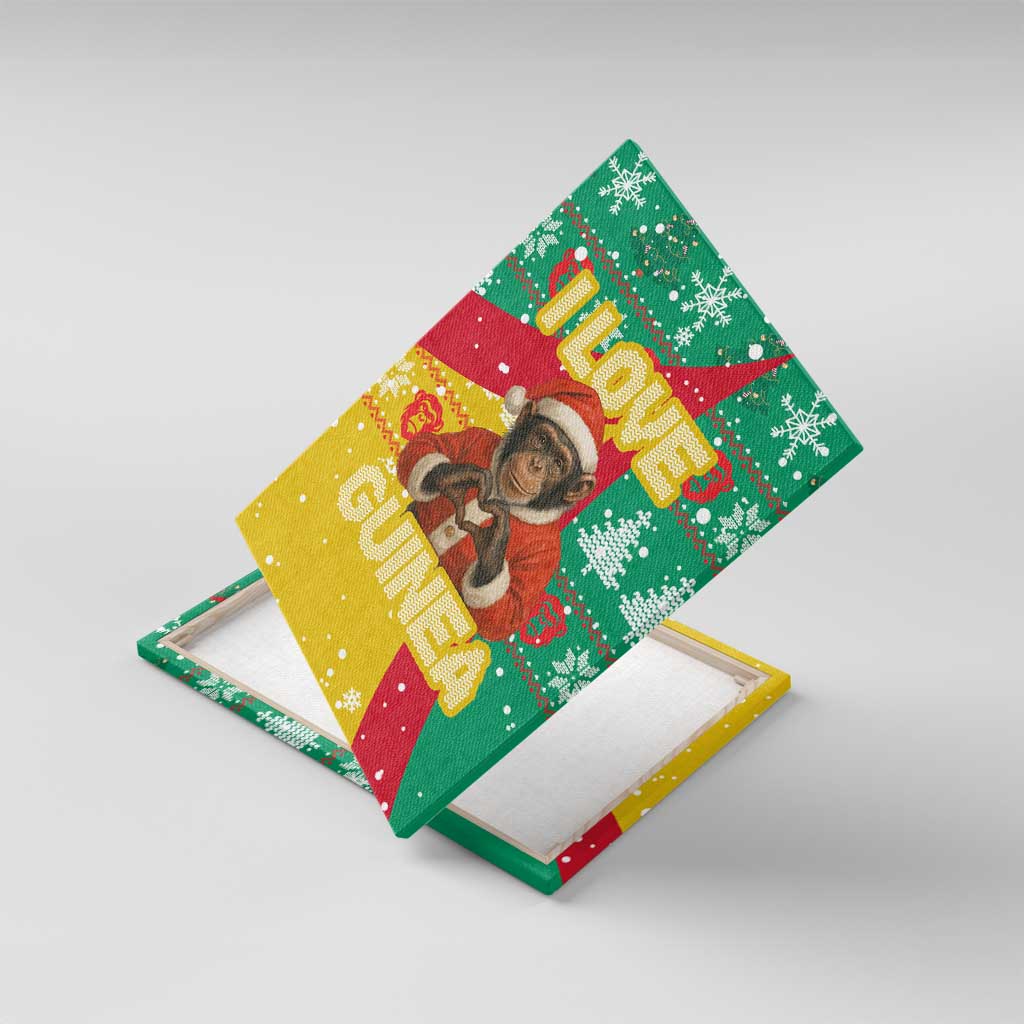 Guinea Christmas Canvas Wall Art Santa Chimpanzee Heart Hands and Snowflake - African Pride