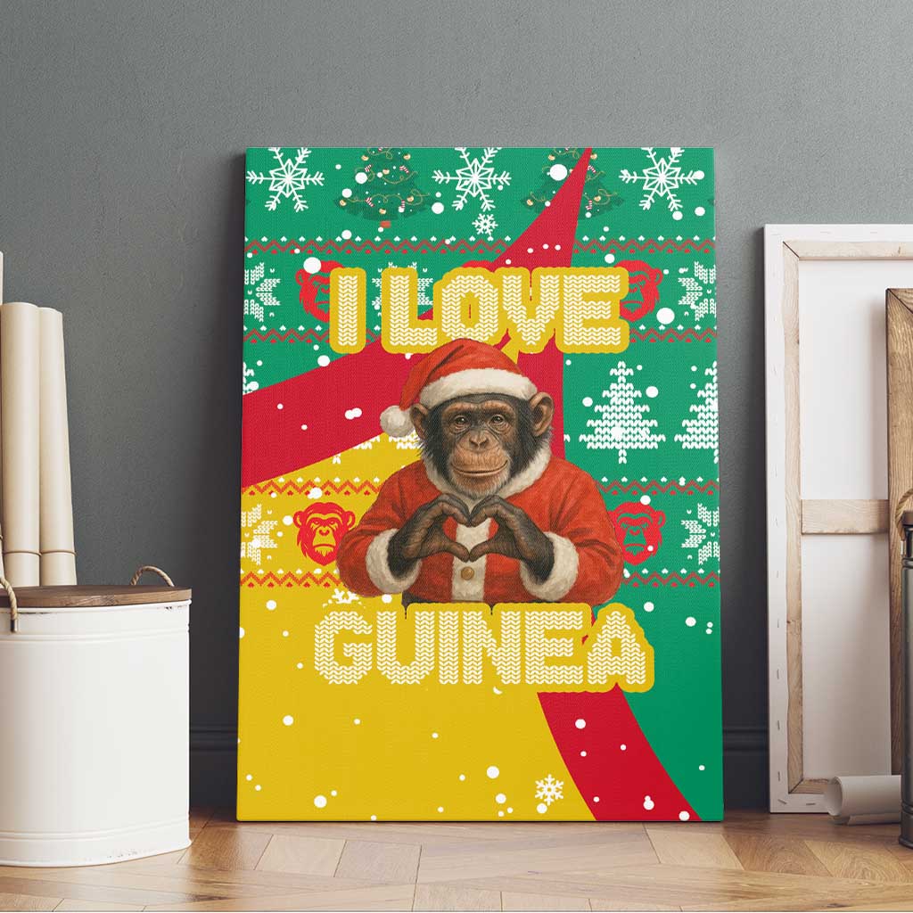 Guinea Christmas Canvas Wall Art Santa Chimpanzee Heart Hands and Snowflake - African Pride