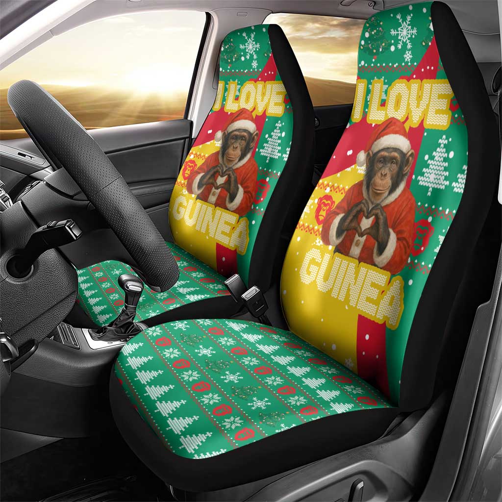 Guinea Christmas Car Seat Cover Santa Chimpanzee Heart Hands and Snowflake - African Pride