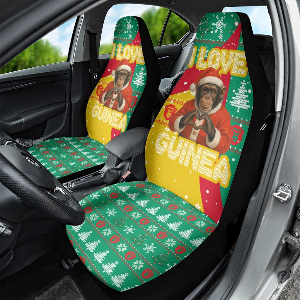 Guinea Christmas Car Seat Cover Santa Chimpanzee Heart Hands and Snowflake - African Pride