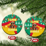 Guinea Christmas Ceramic Ornament Santa Chimpanzee Heart Hands and Snowflake - African Pride