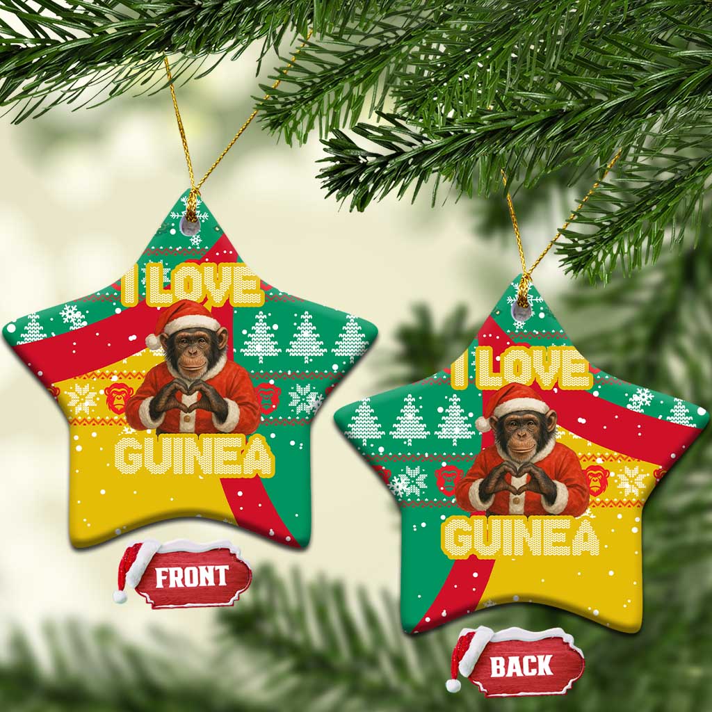 Guinea Christmas Ceramic Ornament Santa Chimpanzee Heart Hands and Snowflake - African Pride
