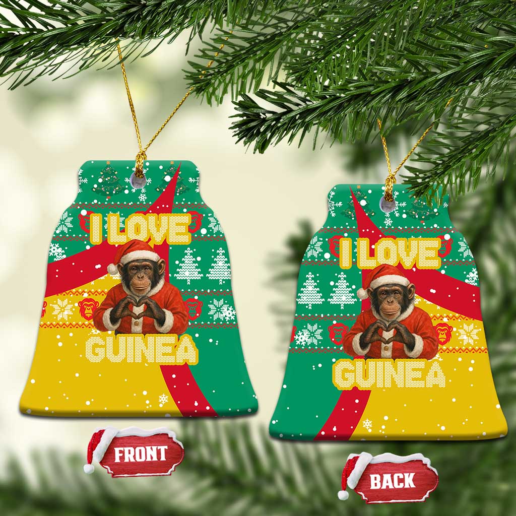 Guinea Christmas Ceramic Ornament Santa Chimpanzee Heart Hands and Snowflake - African Pride