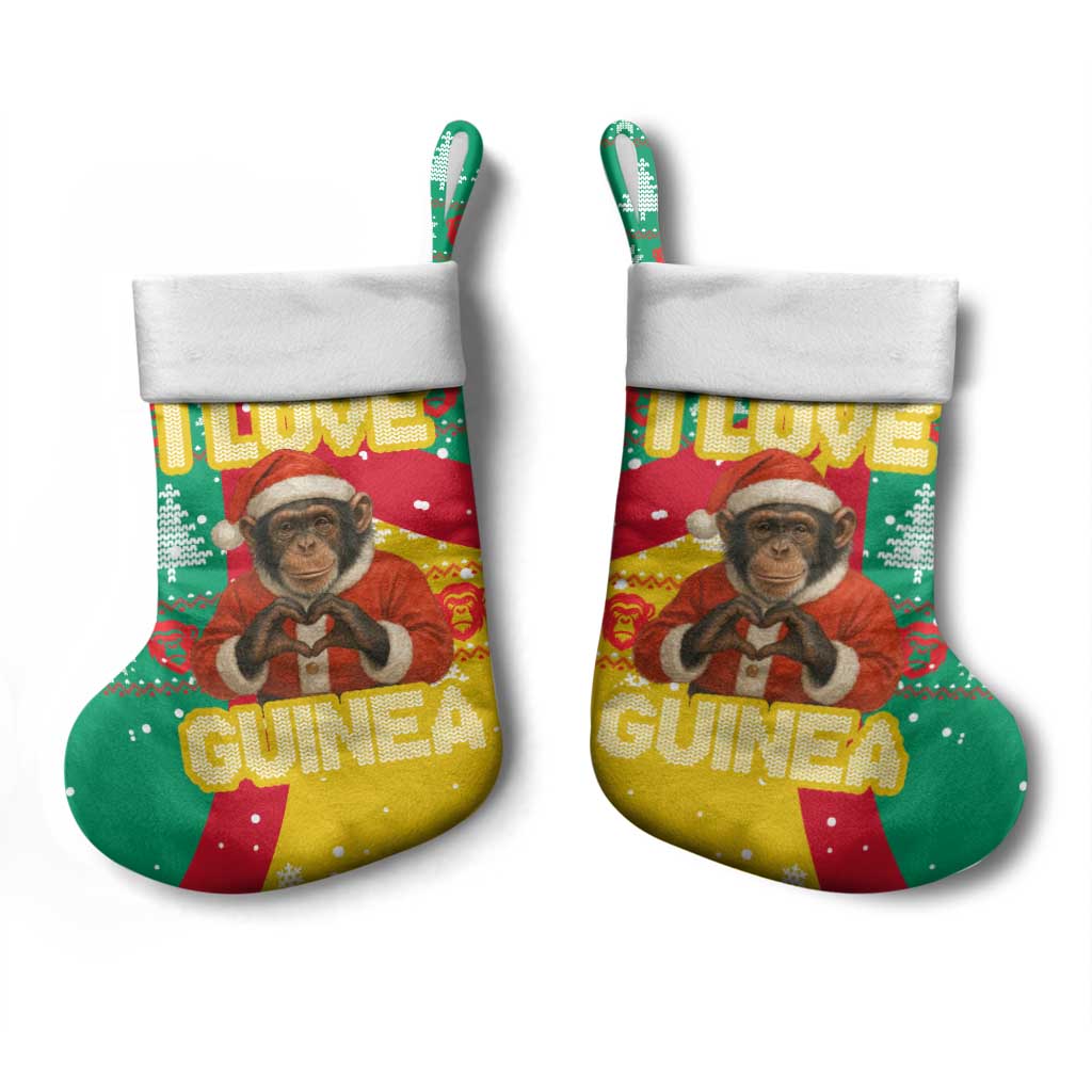 Guinea Christmas Stocking Santa Chimpanzee Heart Hands and Snowflake - African Pride