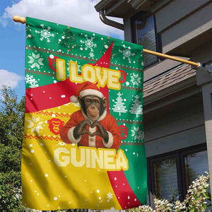 Guinea Christmas Garden Flag Santa Chimpanzee Heart Hands and Snowflake - African Pride