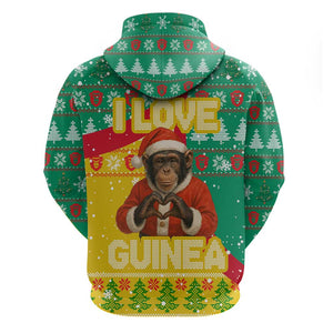 Guinea Christmas Hoodie Santa Chimpanzee Heart Hands and Snowflake - African Pride