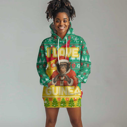 Guinea Christmas Hoodie Dress Santa Chimpanzee Heart Hands and Snowflake - African Pride