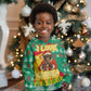 Guinea Christmas Kid Ugly Christmas Sweater Santa Chimpanzee Heart Hands and Snowflake - African Pride