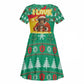 Guinea Christmas Kid Short Sleeve Dress Santa Chimpanzee Heart Hands and Snowflake - African Pride