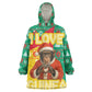 Guinea Christmas Kid Wearable Blanket Hoodie Santa Chimpanzee Heart Hands and Snowflake - African Pride