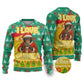 Guinea Christmas Ugly Christmas Sweater Santa Chimpanzee Heart Hands and Snowflake - African Pride