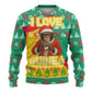 Guinea Christmas Ugly Christmas Sweater Santa Chimpanzee Heart Hands and Snowflake - African Pride
