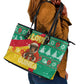 Guinea Christmas Leather Tote Bag Santa Chimpanzee Heart Hands and Snowflake - African Pride