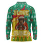 Guinea Christmas Long Sleeve Polo Shirt Santa Chimpanzee Heart Hands and Snowflake - African Pride