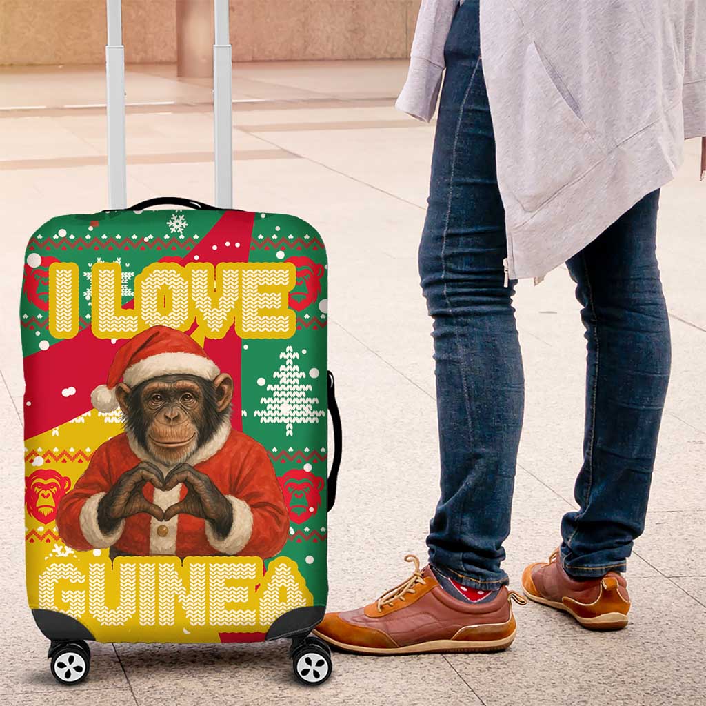 Guinea Christmas Luggage Cover Santa Chimpanzee Heart Hands and Snowflake - African Pride