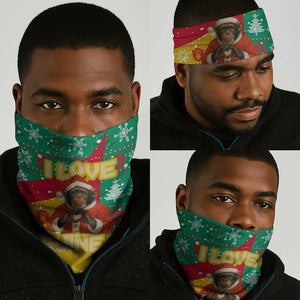 Guinea Christmas Neck Gaiter Santa Chimpanzee Heart Hands and Snowflake - African Pride
