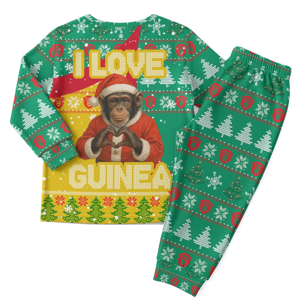 Guinea Christmas Pajama Set Santa Chimpanzee Heart Hands and Snowflake - African Pride