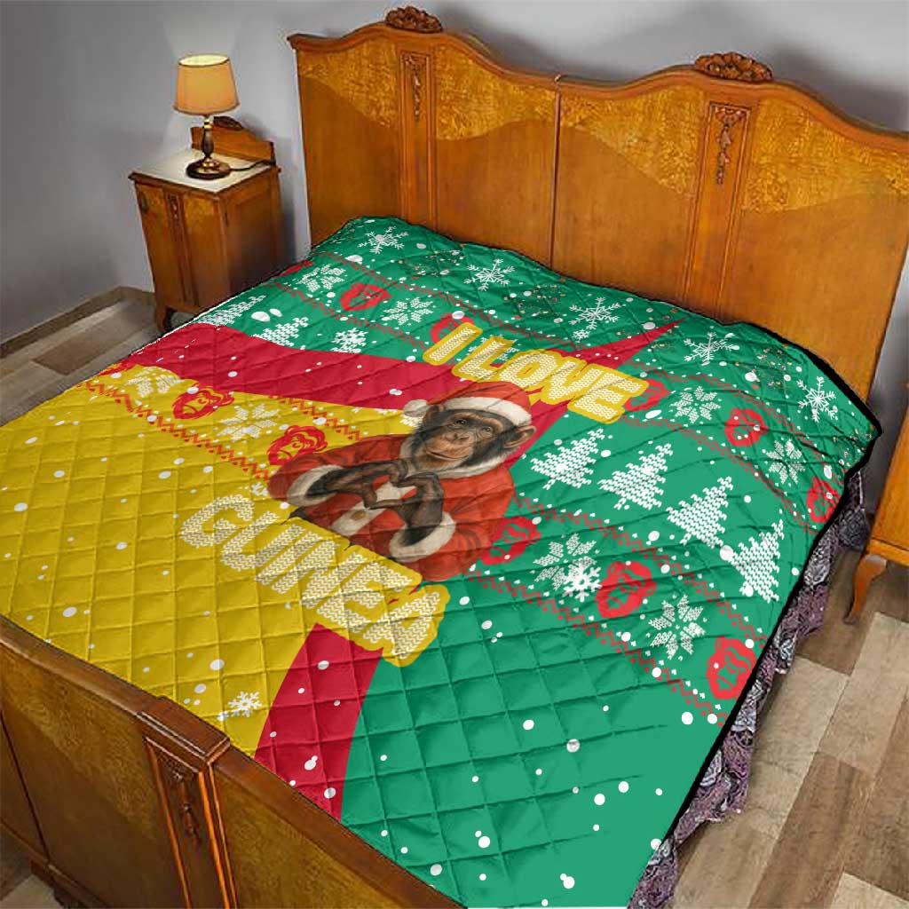 Guinea Christmas Quilt Santa Chimpanzee Heart Hands and Snowflake - African Pride