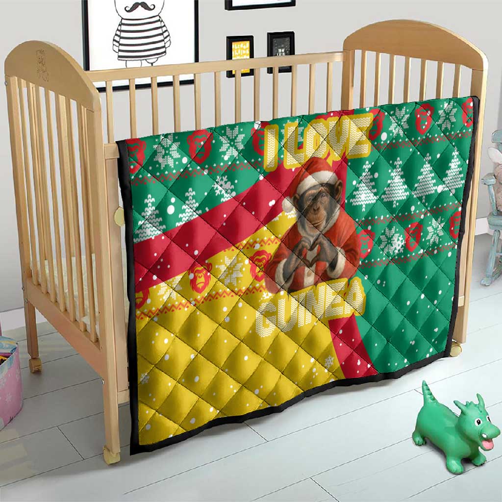 Guinea Christmas Quilt Santa Chimpanzee Heart Hands and Snowflake - African Pride