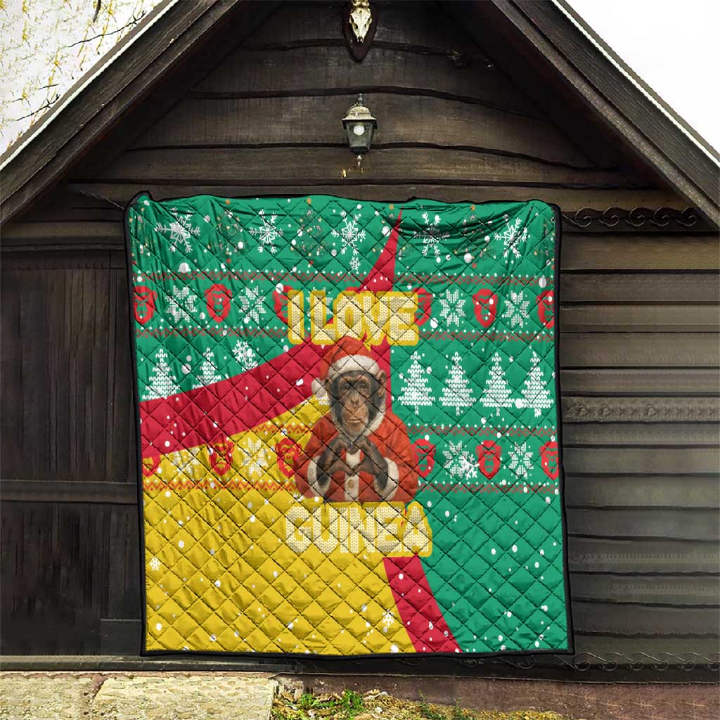 Guinea Christmas Quilt Santa Chimpanzee Heart Hands and Snowflake - African Pride