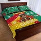 Guinea Christmas Quilt Bed Set Santa Chimpanzee Heart Hands and Snowflake - African Pride