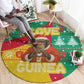 Guinea Christmas Round Carpet Santa Chimpanzee Heart Hands and Snowflake - African Pride