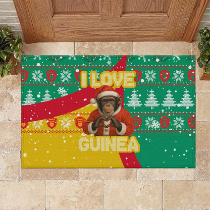 Guinea Christmas Rubber Doormat Santa Chimpanzee Heart Hands and Snowflake - African Pride