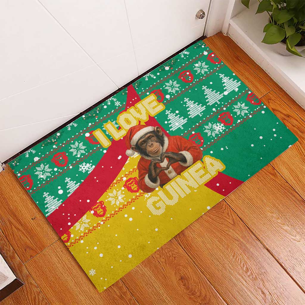Guinea Christmas Rubber Doormat Santa Chimpanzee Heart Hands and Snowflake - African Pride