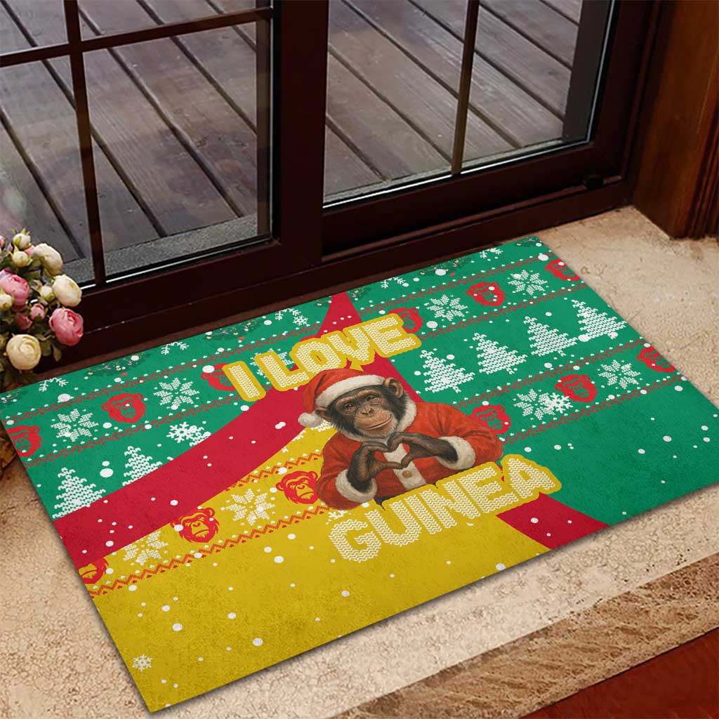 Guinea Christmas Rubber Doormat Santa Chimpanzee Heart Hands and Snowflake - African Pride