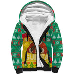 Guinea Christmas Sherpa Hoodie Santa Chimpanzee Heart Hands and Snowflake - African Pride