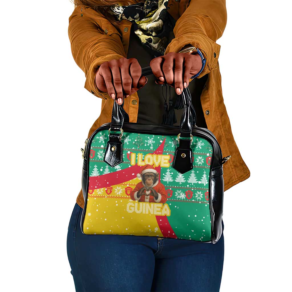 Guinea Christmas Shoulder Handbag Santa Chimpanzee Heart Hands and Snowflake - African Pride