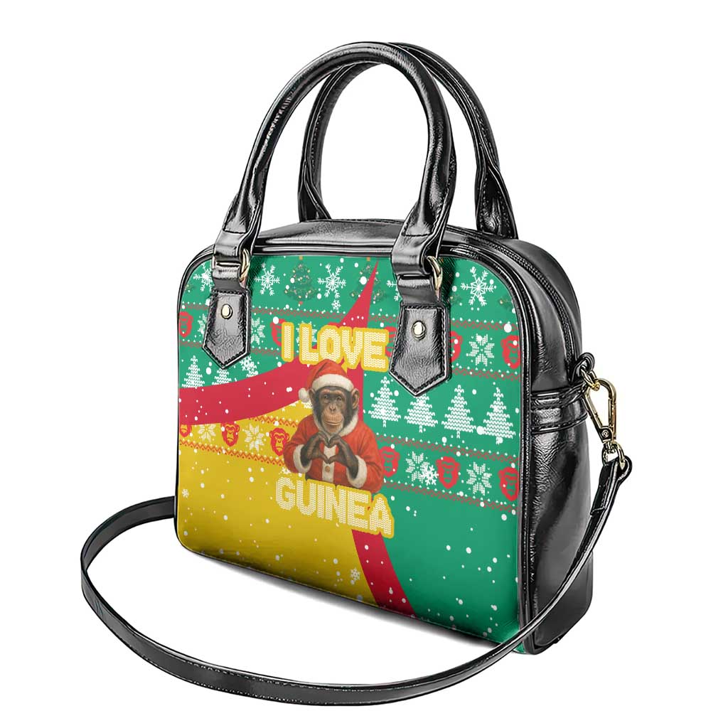 Guinea Christmas Shoulder Handbag Santa Chimpanzee Heart Hands and Snowflake - African Pride
