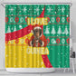 Guinea Christmas Shower Curtain Santa Chimpanzee Heart Hands and Snowflake - African Pride
