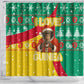 Guinea Christmas Shower Curtain Santa Chimpanzee Heart Hands and Snowflake - African Pride