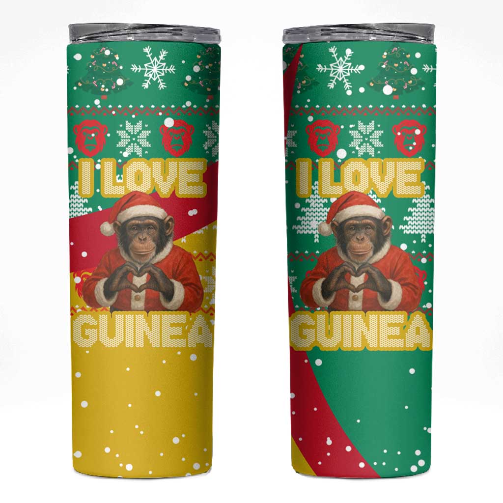 Guinea Christmas Skinny Tumbler Santa Chimpanzee Heart Hands and Snowflake - African Pride