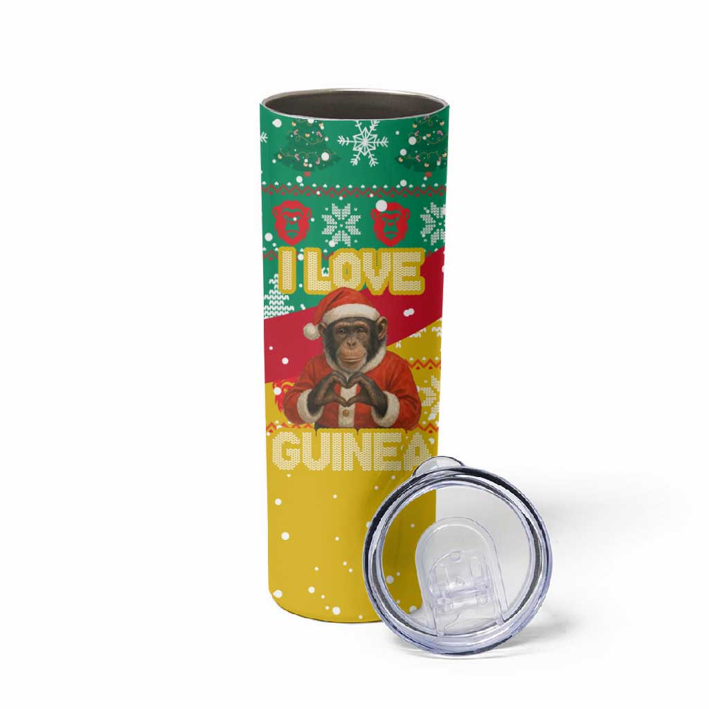 Guinea Christmas Skinny Tumbler Santa Chimpanzee Heart Hands and Snowflake - African Pride