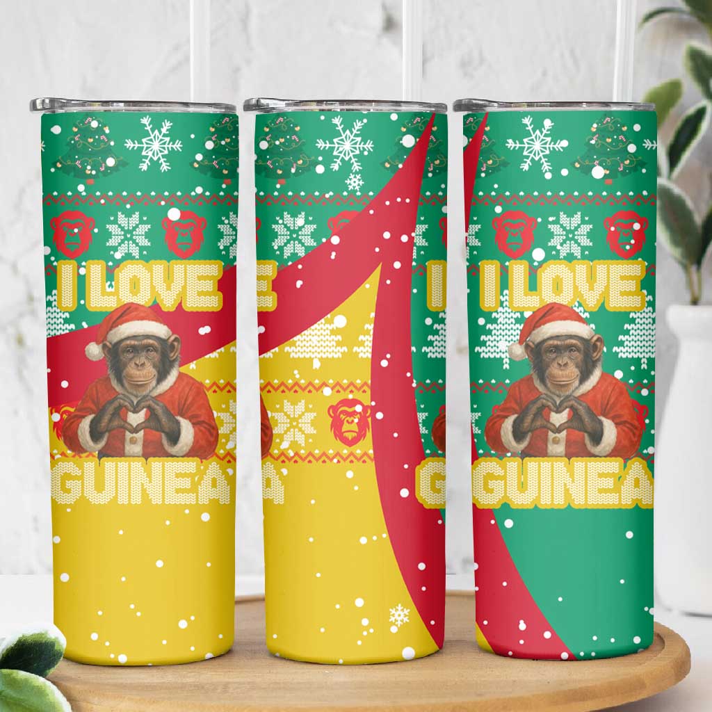 Guinea Christmas Skinny Tumbler Santa Chimpanzee Heart Hands and Snowflake - African Pride