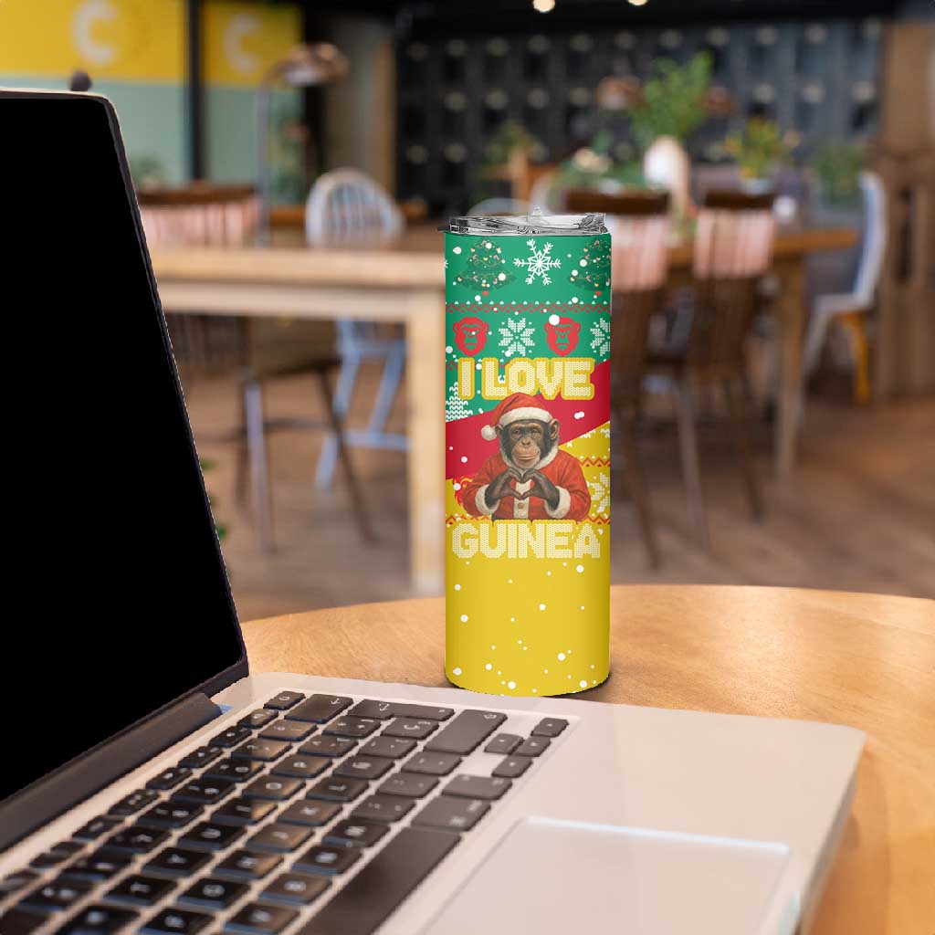 Guinea Christmas Skinny Tumbler Santa Chimpanzee Heart Hands and Snowflake - African Pride