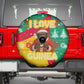 Guinea Christmas Spare Tire Cover Santa Chimpanzee Heart Hands and Snowflake - African Pride