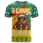 Guinea Christmas T shirt Santa Chimpanzee Heart Hands and Snowflake - African Pride