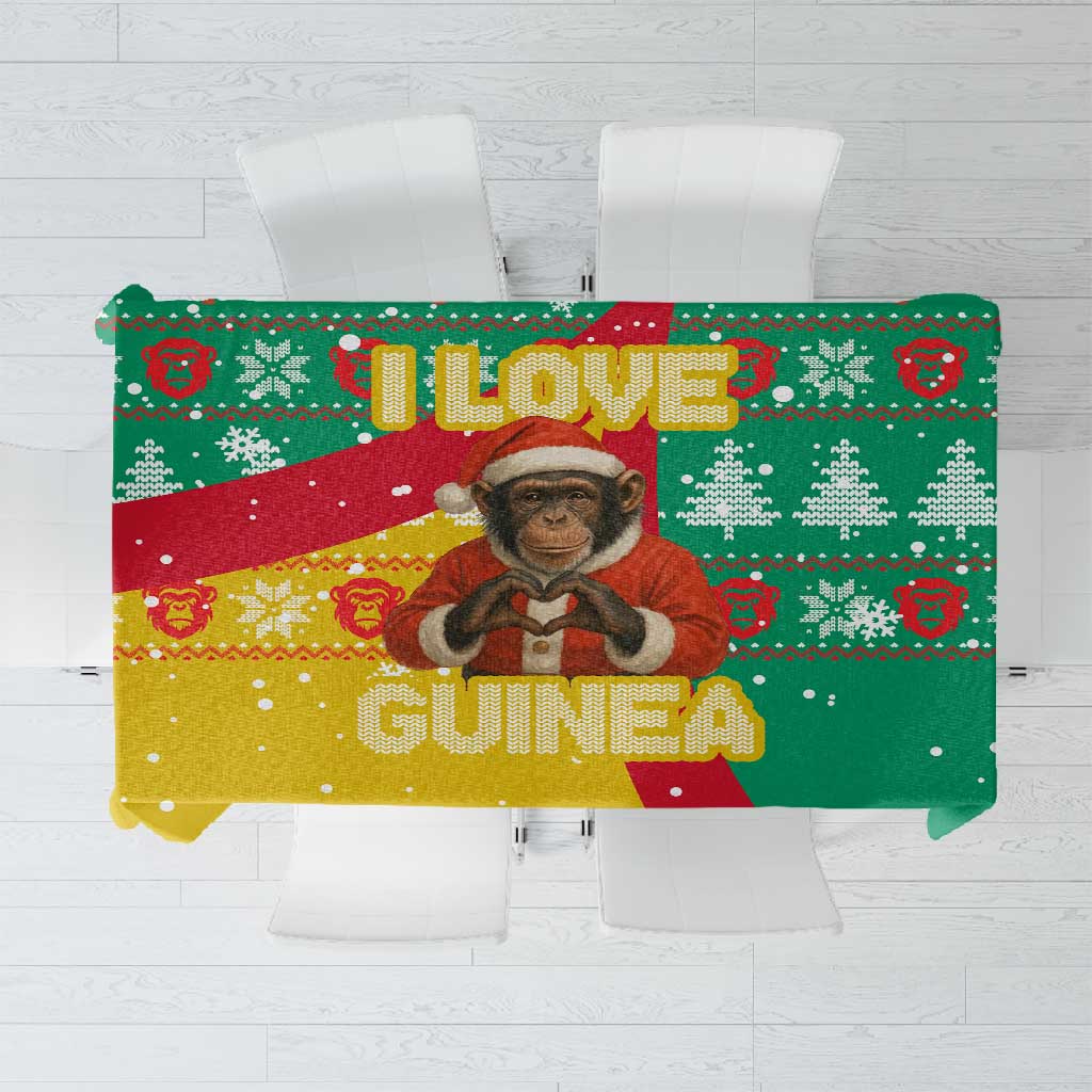 Guinea Christmas Tablecloth Santa Chimpanzee Heart Hands and Snowflake - African Pride