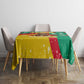 Guinea Christmas Tablecloth Santa Chimpanzee Heart Hands and Snowflake - African Pride