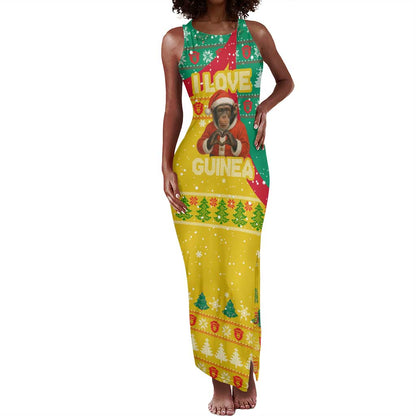 Guinea Christmas Tank Maxi Dress Santa Chimpanzee Heart Hands and Snowflake - African Pride