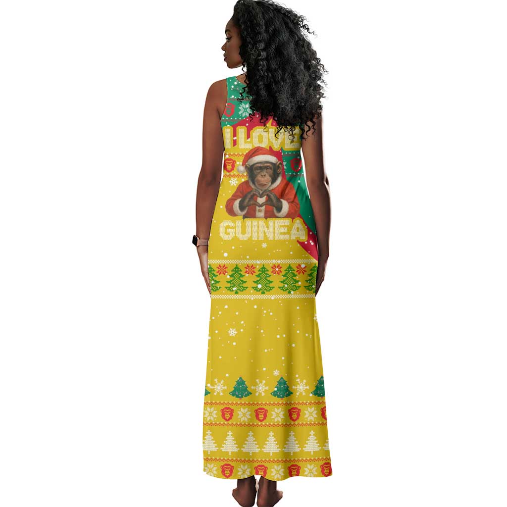 Guinea Christmas Tank Maxi Dress Santa Chimpanzee Heart Hands and Snowflake - African Pride