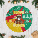 Guinea Christmas Tree Skirt Santa Chimpanzee Heart Hands and Snowflake - African Pride