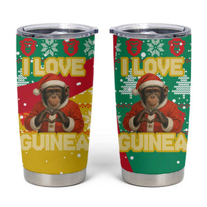 Guinea Christmas Tumbler Cup Santa Chimpanzee Heart Hands and Snowflake - African Pride